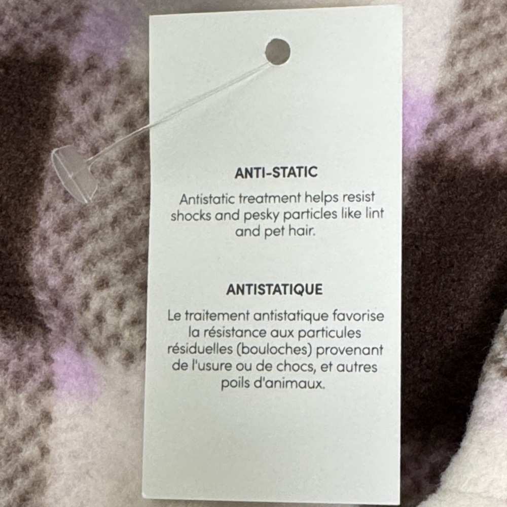 Lands’ End Anyweather Lilac & Coffee Check Fleece Shirt Jacket Size Large Tall - Picture 13 of 13
